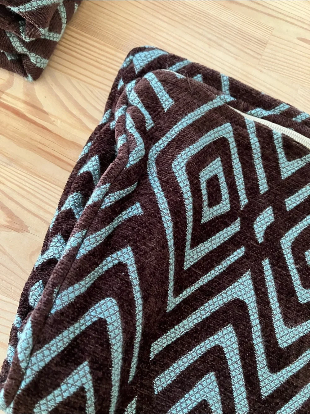 Geometric Pattern  Throw Pillow Cases ( only) in Brown and Teal